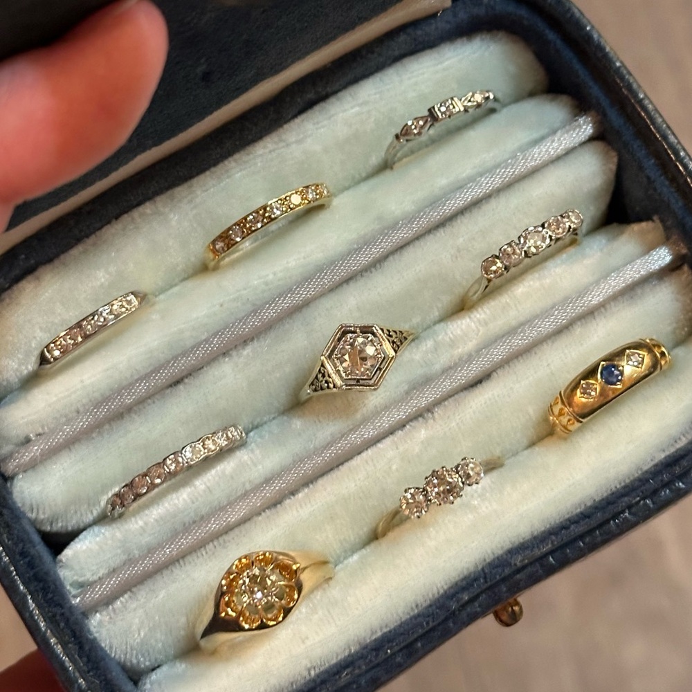 Antique 18K Gold Diamond Rings